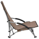 Chaises de plage pliables lot de 2 Taupe Tissu