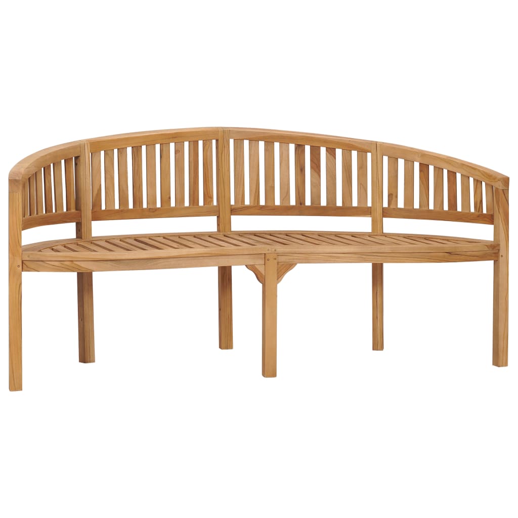 Banc de jardin en forme de banane 180 cm bois de teck solide