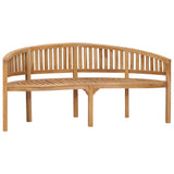 Banc de jardin en forme de banane 180 cm bois de teck solide