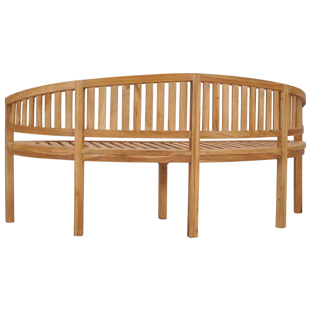 Banc de jardin en forme de banane 180 cm bois de teck solide