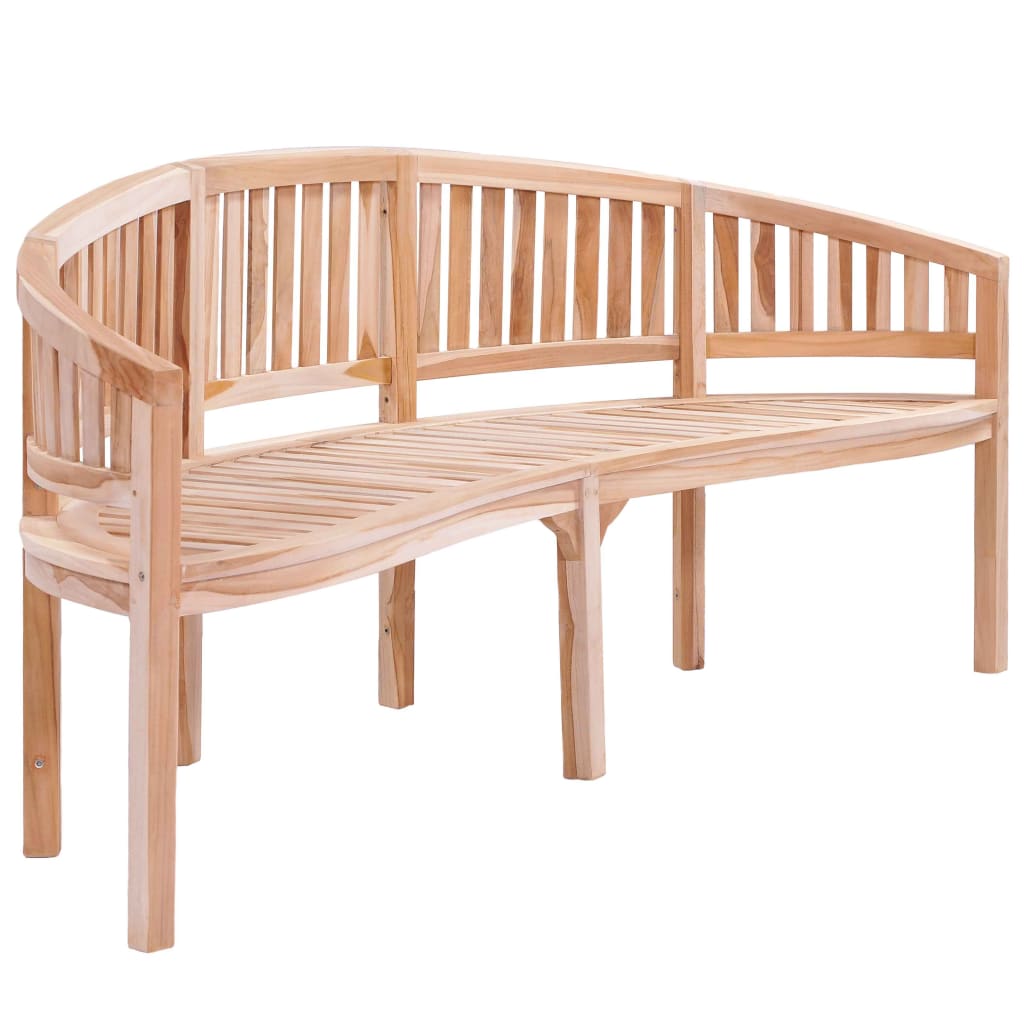 Banana shaped garden bench 200 cm solid teak wood