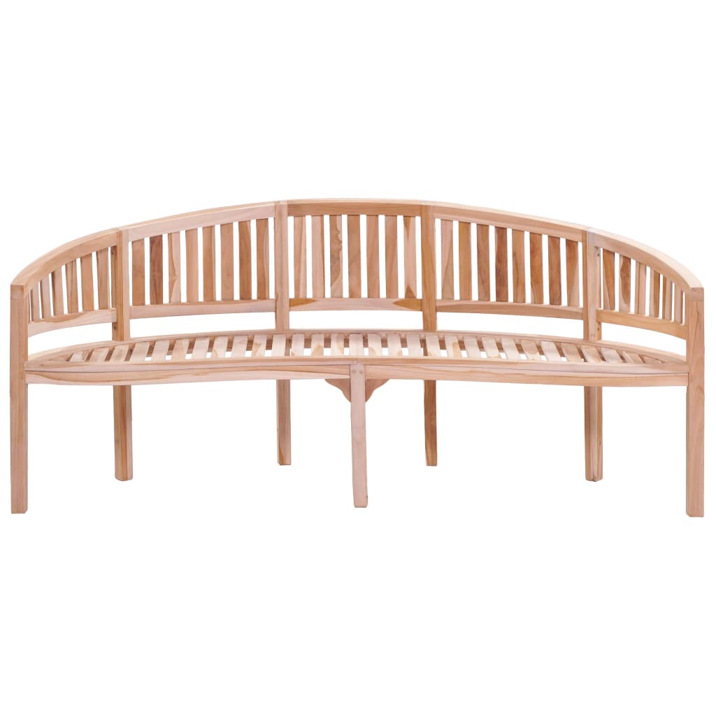 Banana shaped garden bench 200 cm solid teak wood