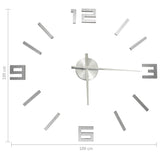 Horloge murale 3D Design moderne Argenté 100 cm XXL