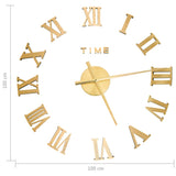 Horloge murale 3D Design moderne Doré 100 cm XXL