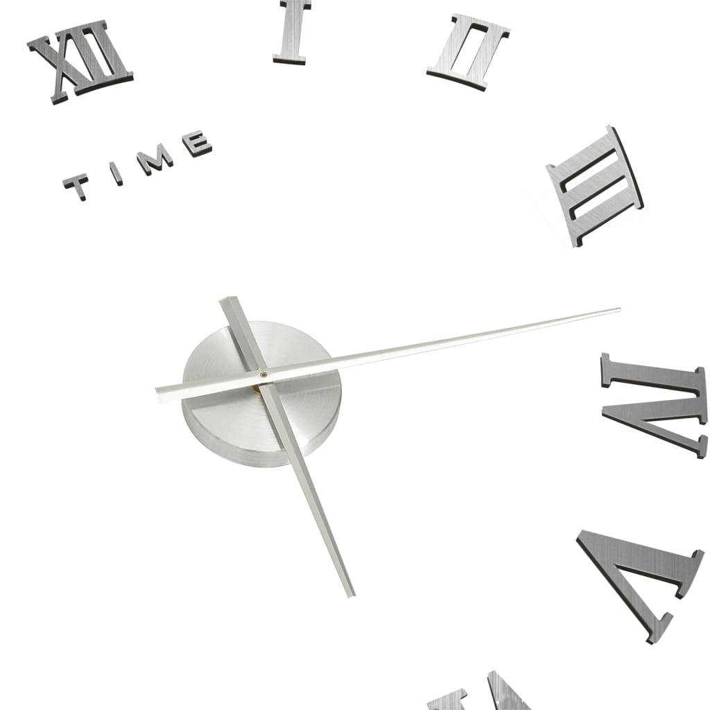 3D-Wanduhr modernes Design Silber 100 cm XXL