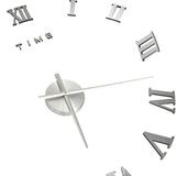 3D-Wanduhr modernes Design Silber 100 cm XXL