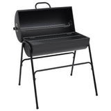 Fassgrill mit 2 Grillrosten Schwarz 80x95x90 cm Stahl