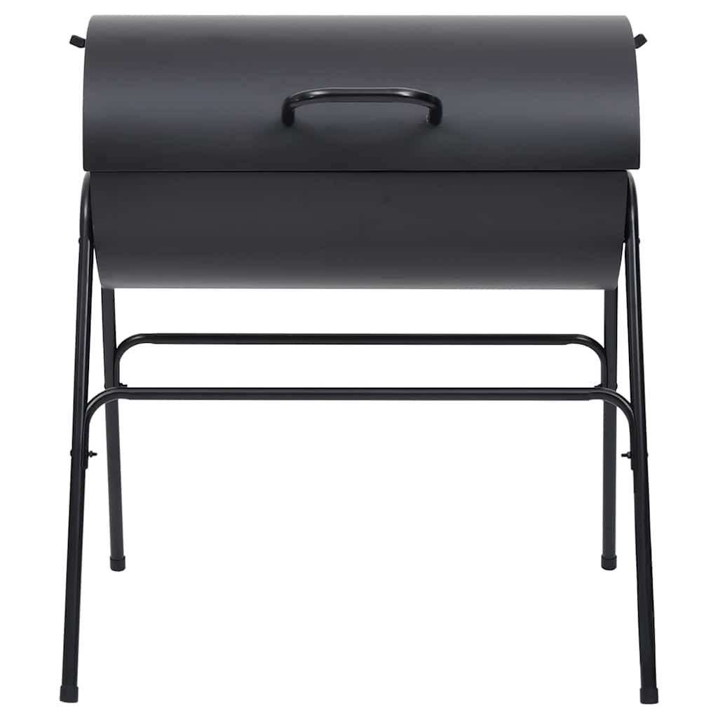 Fassgrill mit 2 Grillrosten Schwarz 80x95x90 cm Stahl