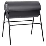 Fassgrill mit 2 Grillrosten Schwarz 80x95x90 cm Stahl