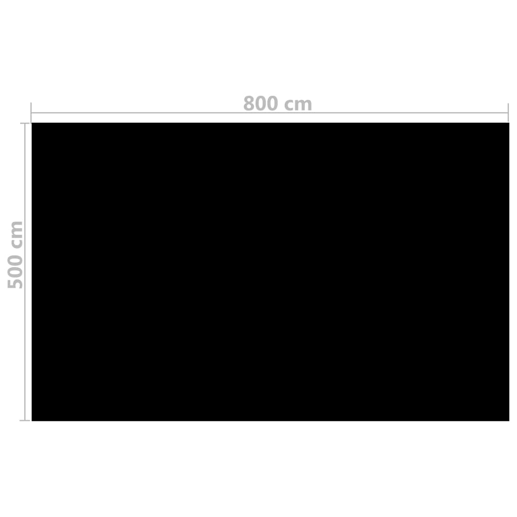 Couverture de piscine rectangulaire 800x500 cm PE Noir