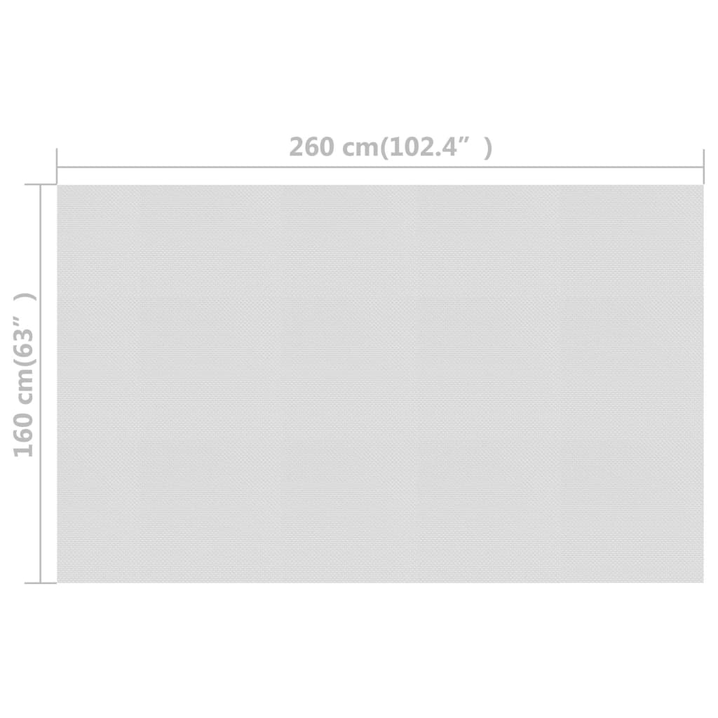 Film solaire de piscine flottant PE 260x160 cm Gris