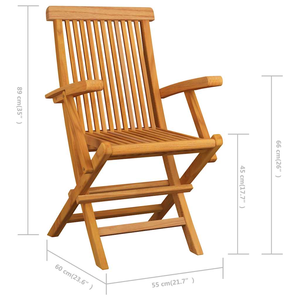 Chaises de jardin lot de 3 Bois de teck massif