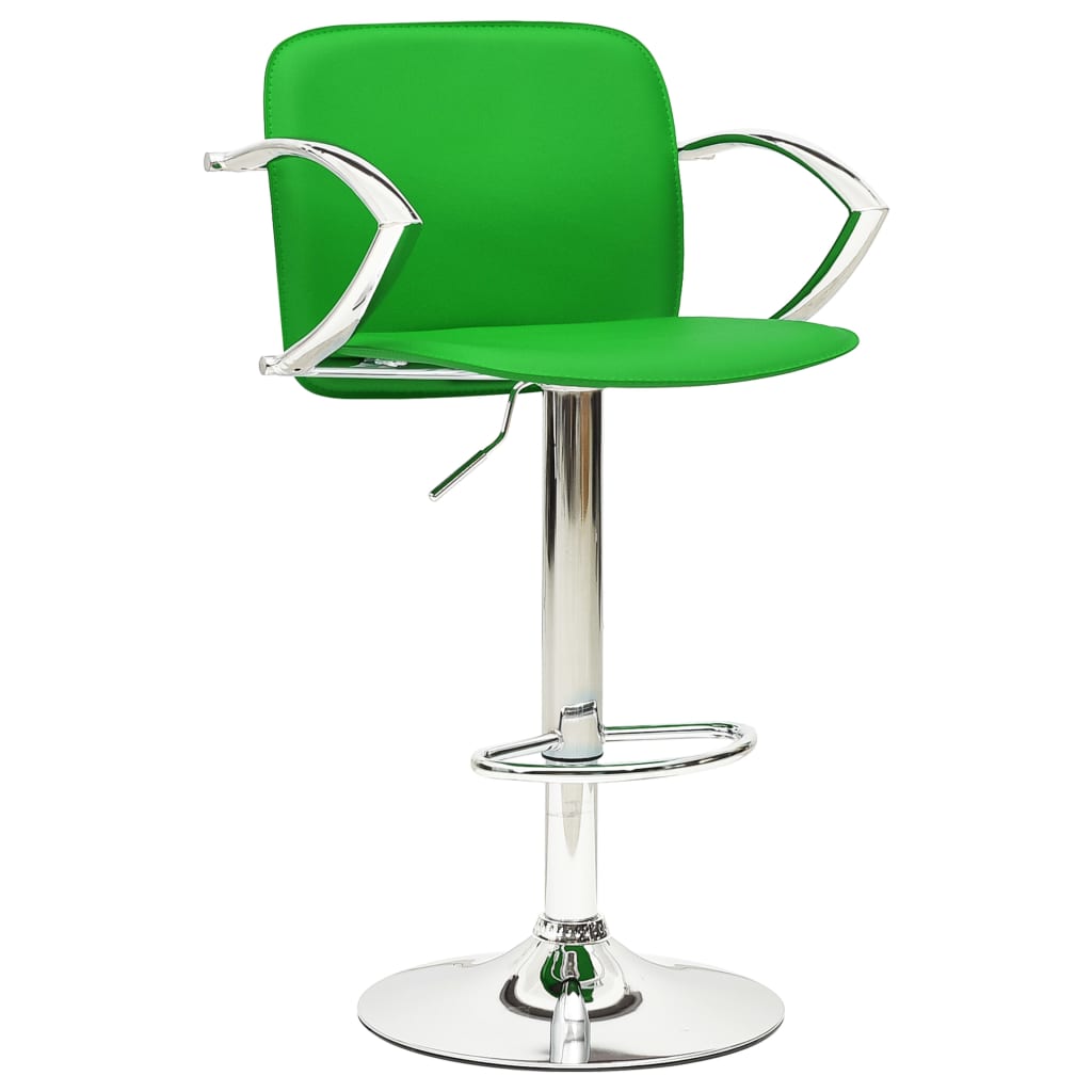 Tabourets de bar lot de 2 vert cuir artificiel