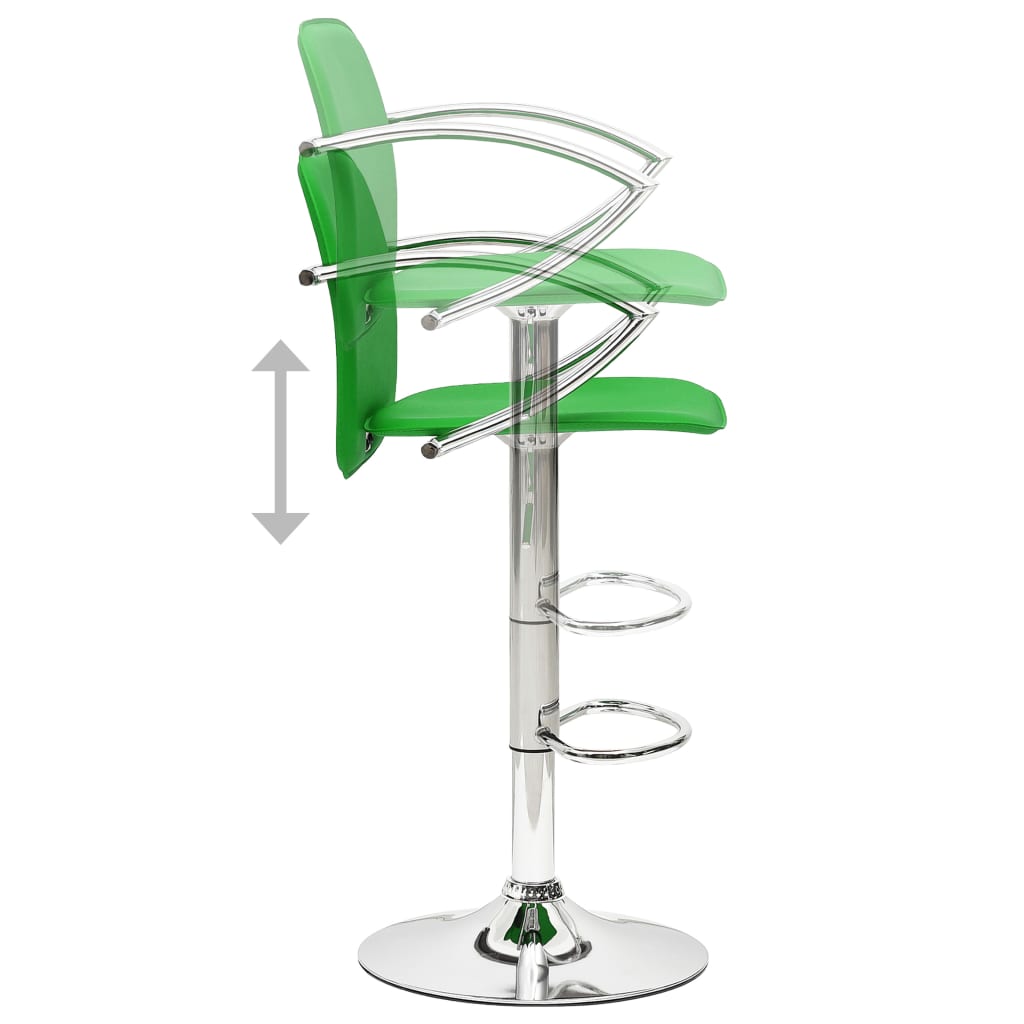 Tabourets de bar lot de 2 vert cuir artificiel