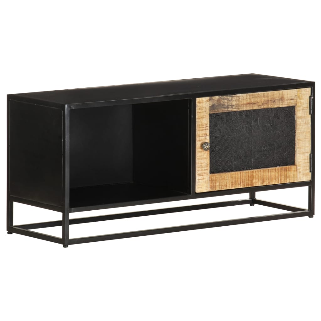 Meuble TV 90x30x40 cm Bois de manguier brut