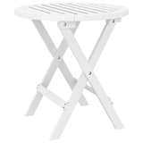 Table pliable de jardin blanc Ø 46 cm bois d'acacia solide