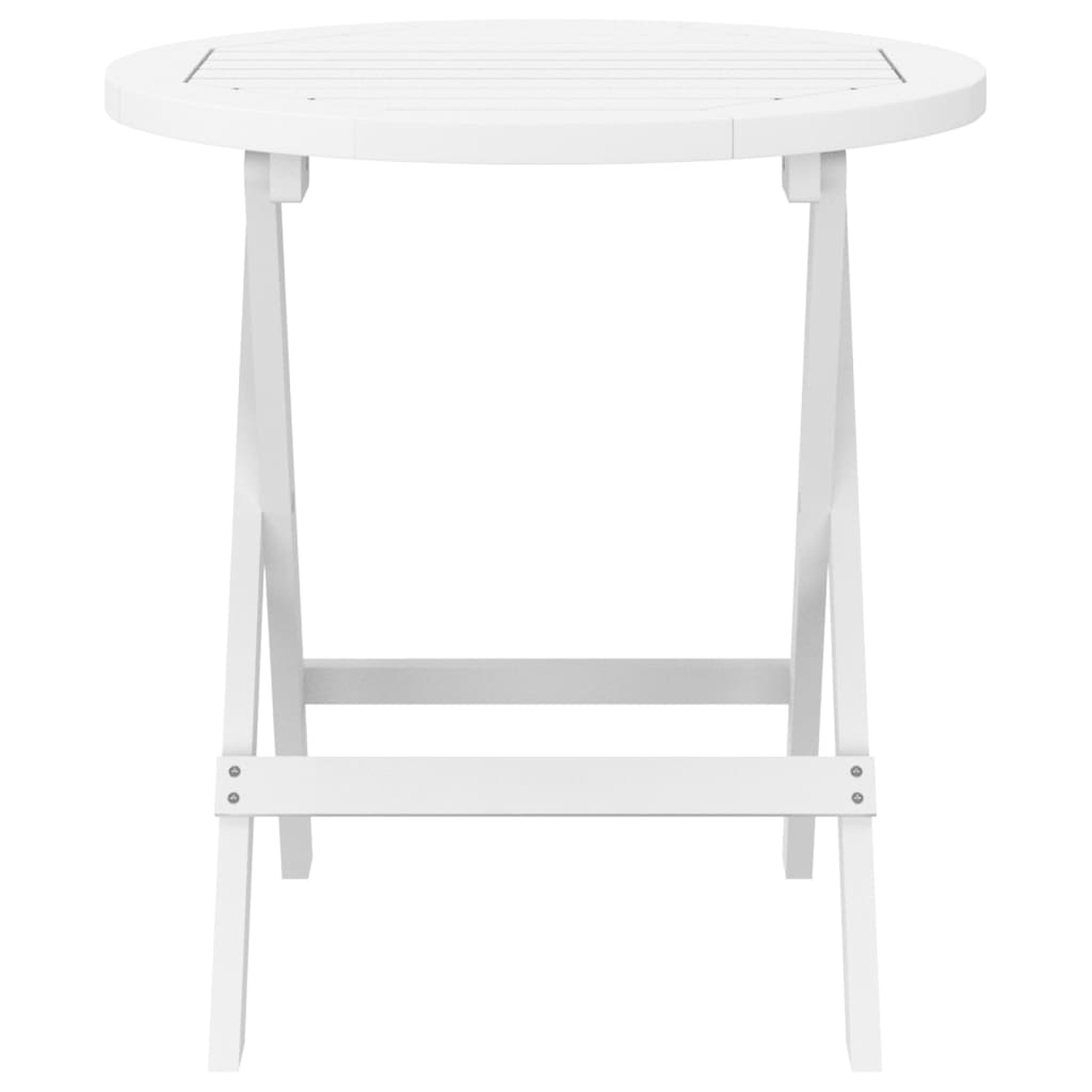 Table pliable de jardin blanc Ø 46 cm bois d'acacia solide