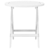 Table pliable de jardin blanc Ø 46 cm bois d'acacia solide