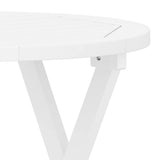 Table pliable de jardin blanc Ø 46 cm bois d'acacia solide