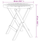 Table pliable de jardin blanc Ø 46 cm bois d'acacia solide