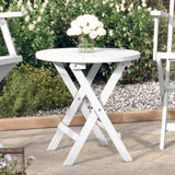 Table pliable de jardin blanc Ø 46 cm bois d'acacia solide