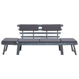 Banc de jardin avec coussins 2-en-1 190 cm Gris Bois d'acacia