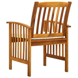 Garden dining chairs set of 2 and cushions solid acacia