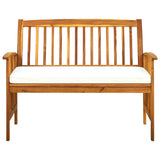 Banc de jardin avec coussin 119 cm Bois solide d'acacia