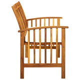 Banc de jardin avec coussin 119 cm Bois solide d'acacia