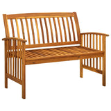 Banc de jardin avec coussin 119 cm Bois solide d'acacia