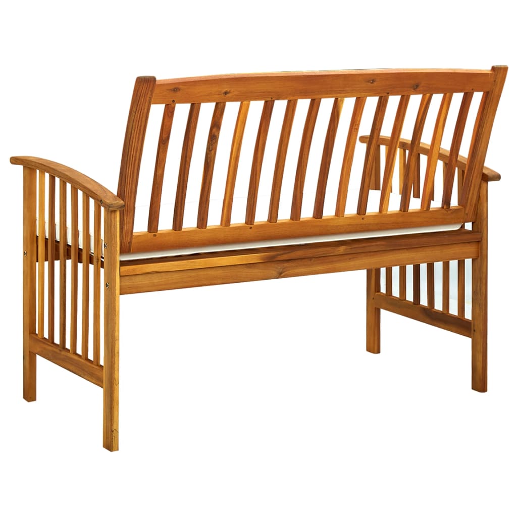 Banc de jardin avec coussin 119 cm Bois solide d'acacia