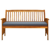 Banc de jardin avec coussin 147 cm Bois d'acacia massif