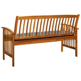 Banc de jardin avec coussin 147 cm Bois d'acacia massif