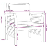 Chaises de canapé coussins gris foncé lot de 2 acacia massif