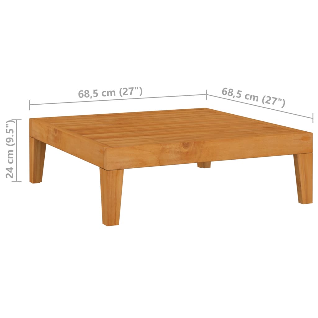 Table de jardin 68,5x68,5x24 cm Bois d'acacia massif