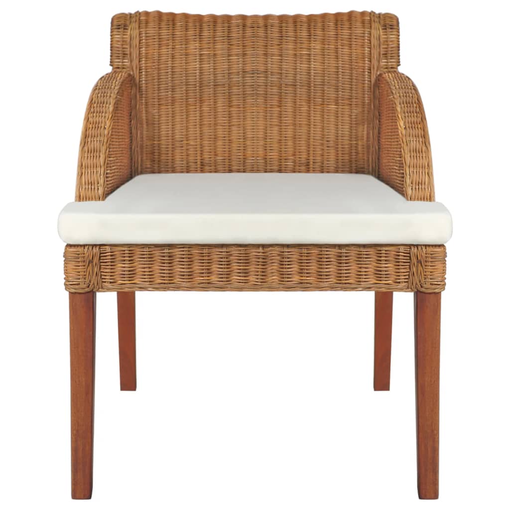 Dining chairs with cushions set of 2 natural rattan