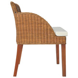 Dining chairs with cushions set of 2 natural rattan