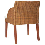 Dining chairs with cushions set of 2 natural rattan