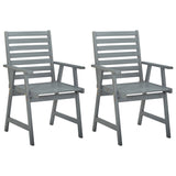 Chaises à manger d'extérieur lot de 2 Gris Bois d'acacia