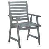 Chaises à manger d'extérieur lot de 2 Gris Bois d'acacia