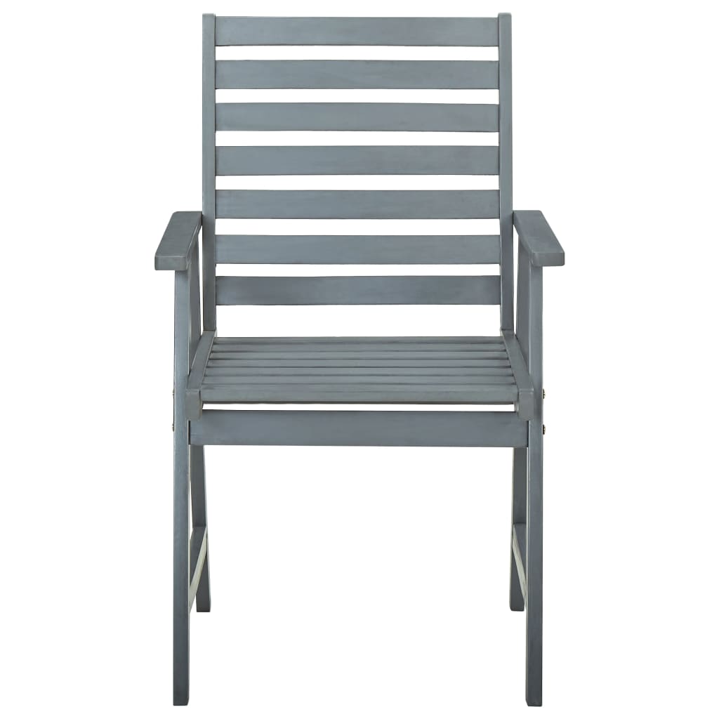 Chaises à manger d'extérieur lot de 2 Gris Bois d'acacia