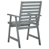 Chaises à manger d'extérieur lot de 2 Gris Bois d'acacia