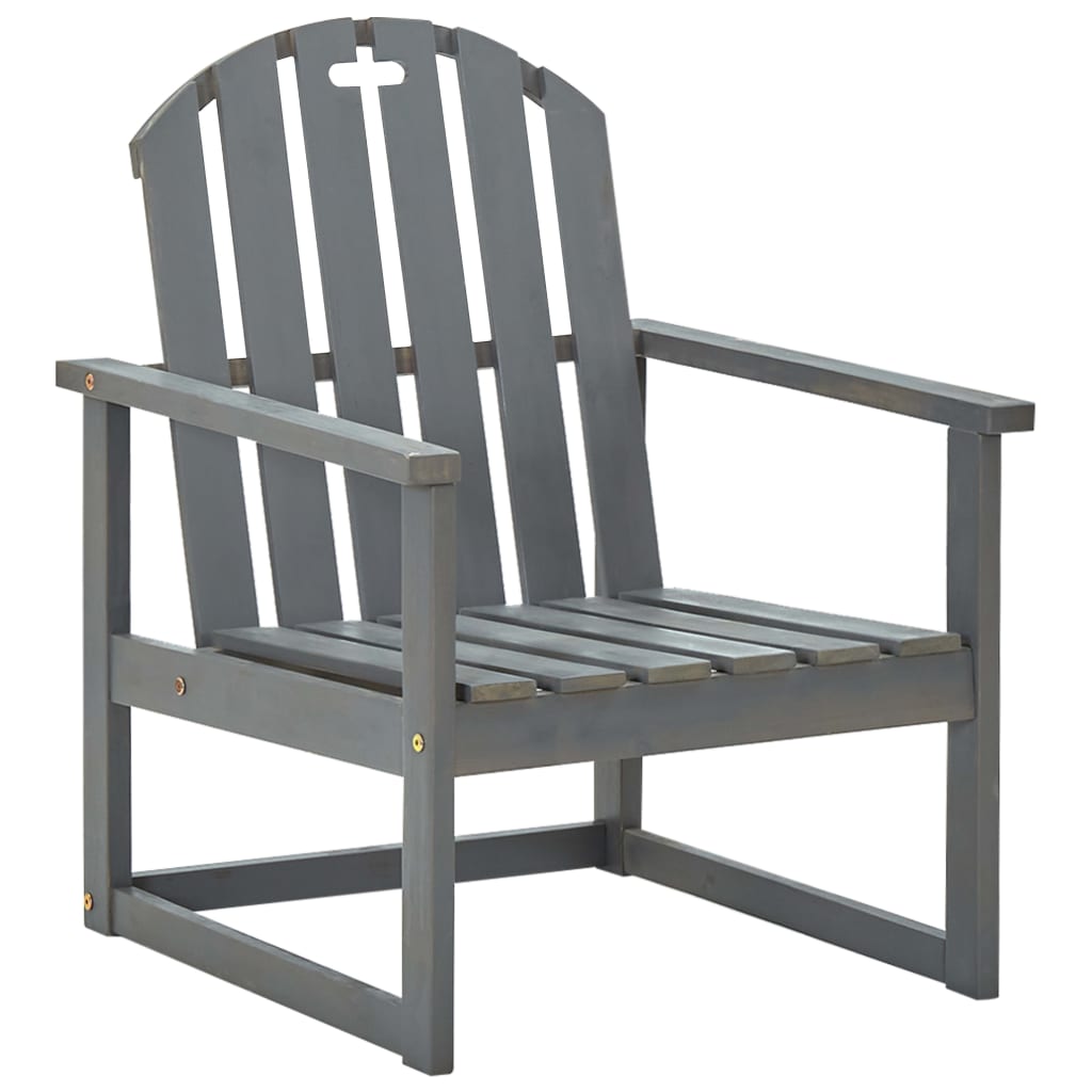 Chaises de jardin lot de 2 Gris Bois d'acacia solide