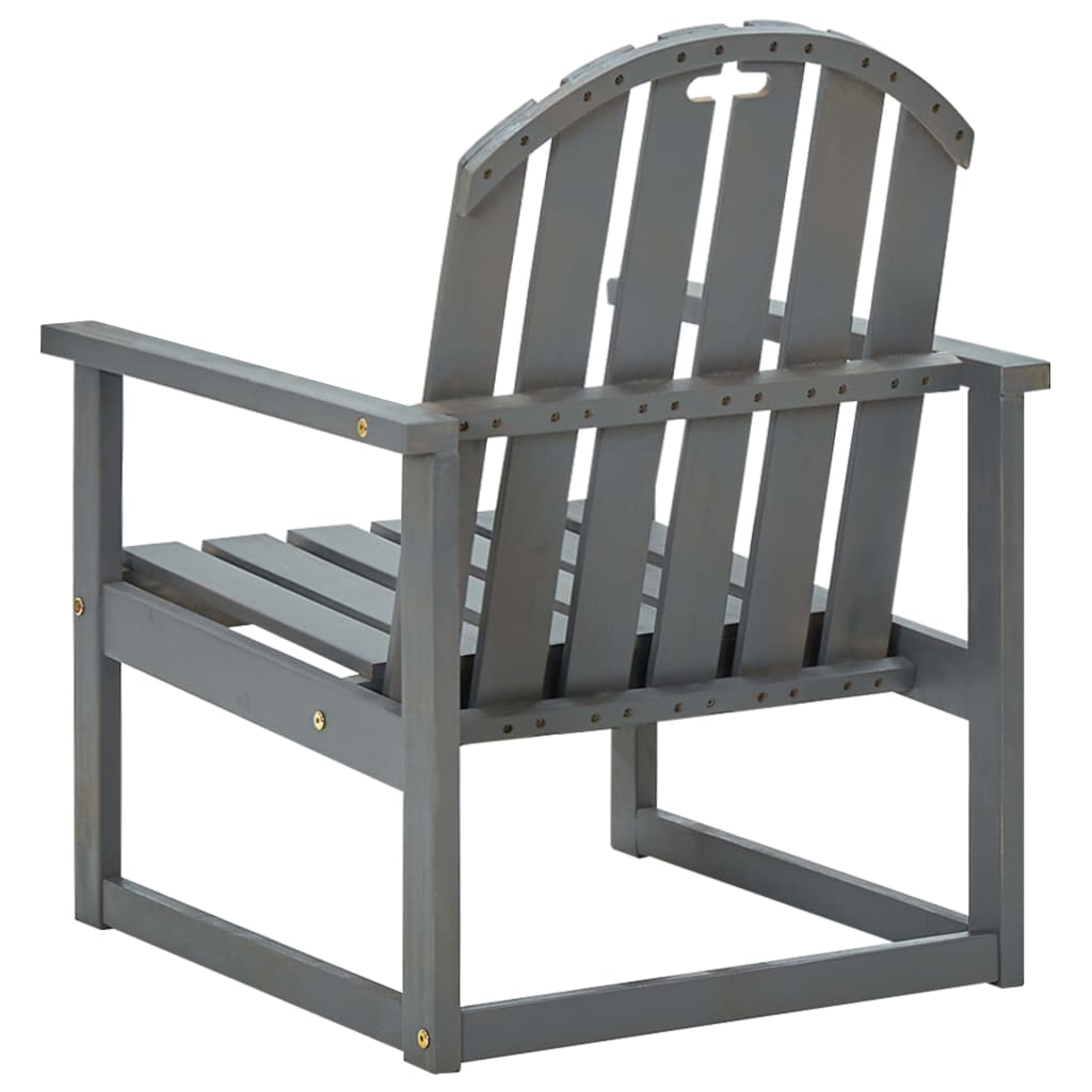 Chaises de jardin lot de 2 Gris Bois d'acacia solide