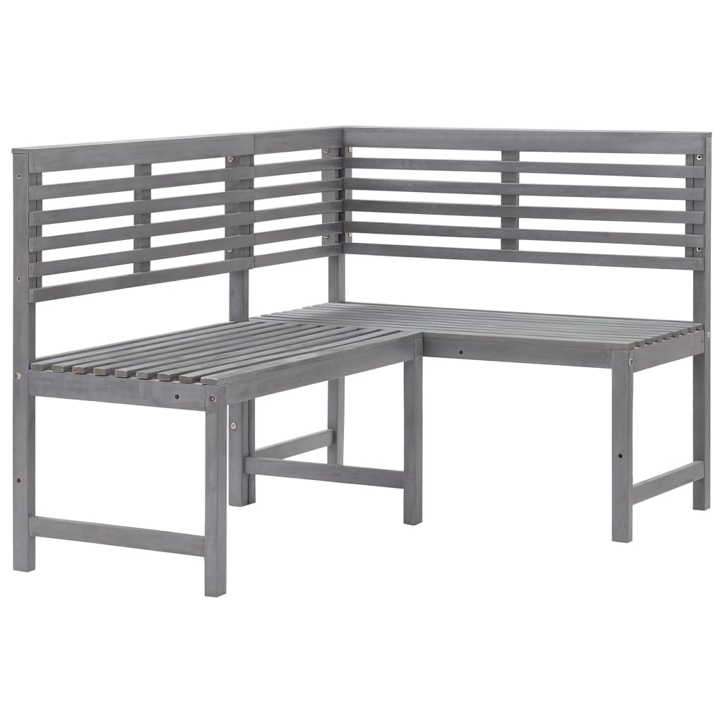 Banc d'angle de jardin Gris 140 cm Bois solide d'acacia