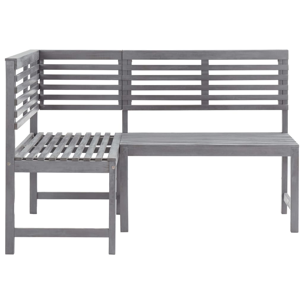 Banc d'angle de jardin Gris 140 cm Bois solide d'acacia