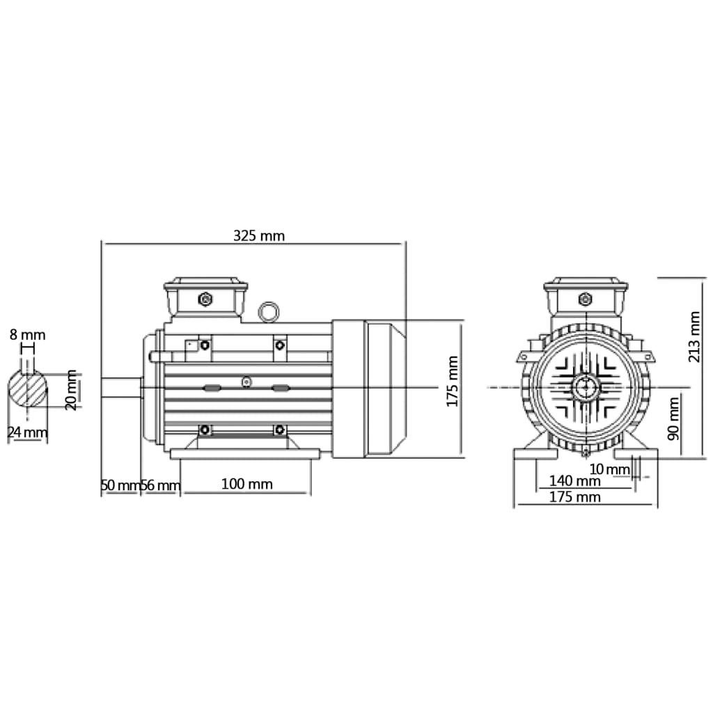 Three-phase electric motor Aluminum 1.5kW/2 HP 2840 rpm