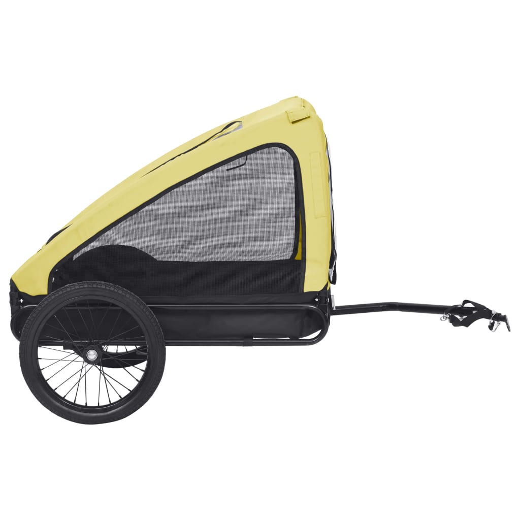 Remorque de vélo pour animaux de compagnie jaune et noir