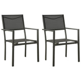 Chaises de jardin lot de 2 Textilène et acier Noir anthracite