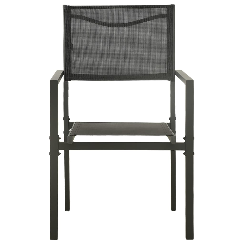 Chaises de jardin lot de 2 Textilène et acier Noir anthracite